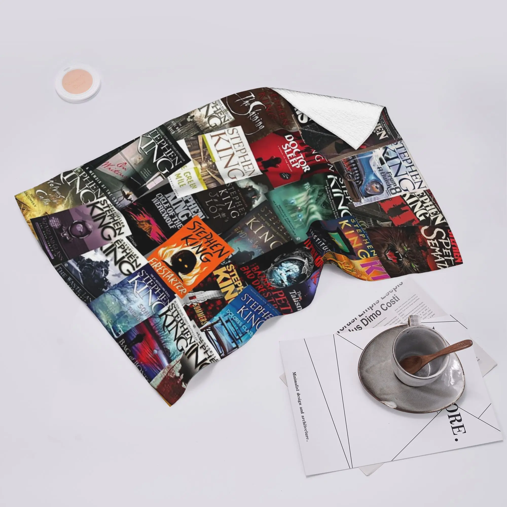 Custom Stephen King Book Covers, Horror Bookworm Soft Face Towel Quick Dry Pool Bath Cotton Towels Breathable