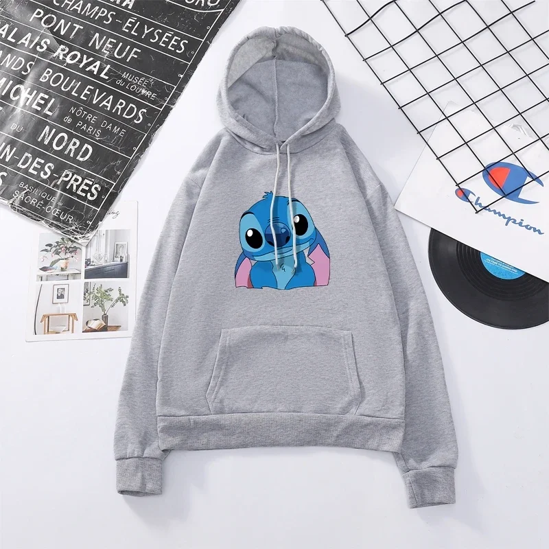 STITCH-Sweat à capuche Disney pour couple, sweat-shirt charmant, haut de dessin animé, mode Y2K