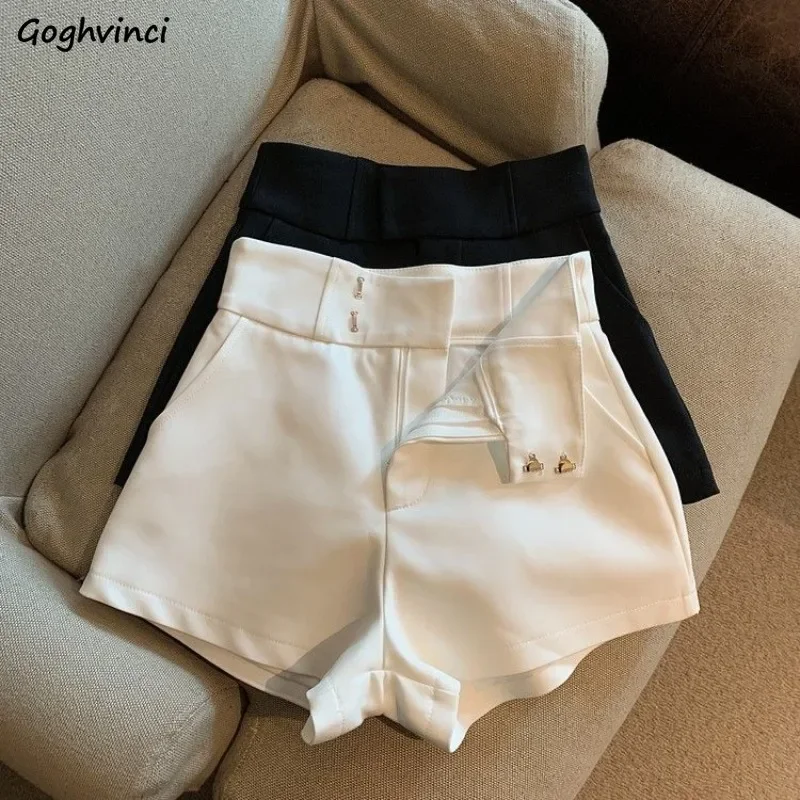 Women Shorts Solid Sporty High Waist A-line Trousers Hot Girls Spring Summer Casual New Minimalist Youthful Temper Daily Chic