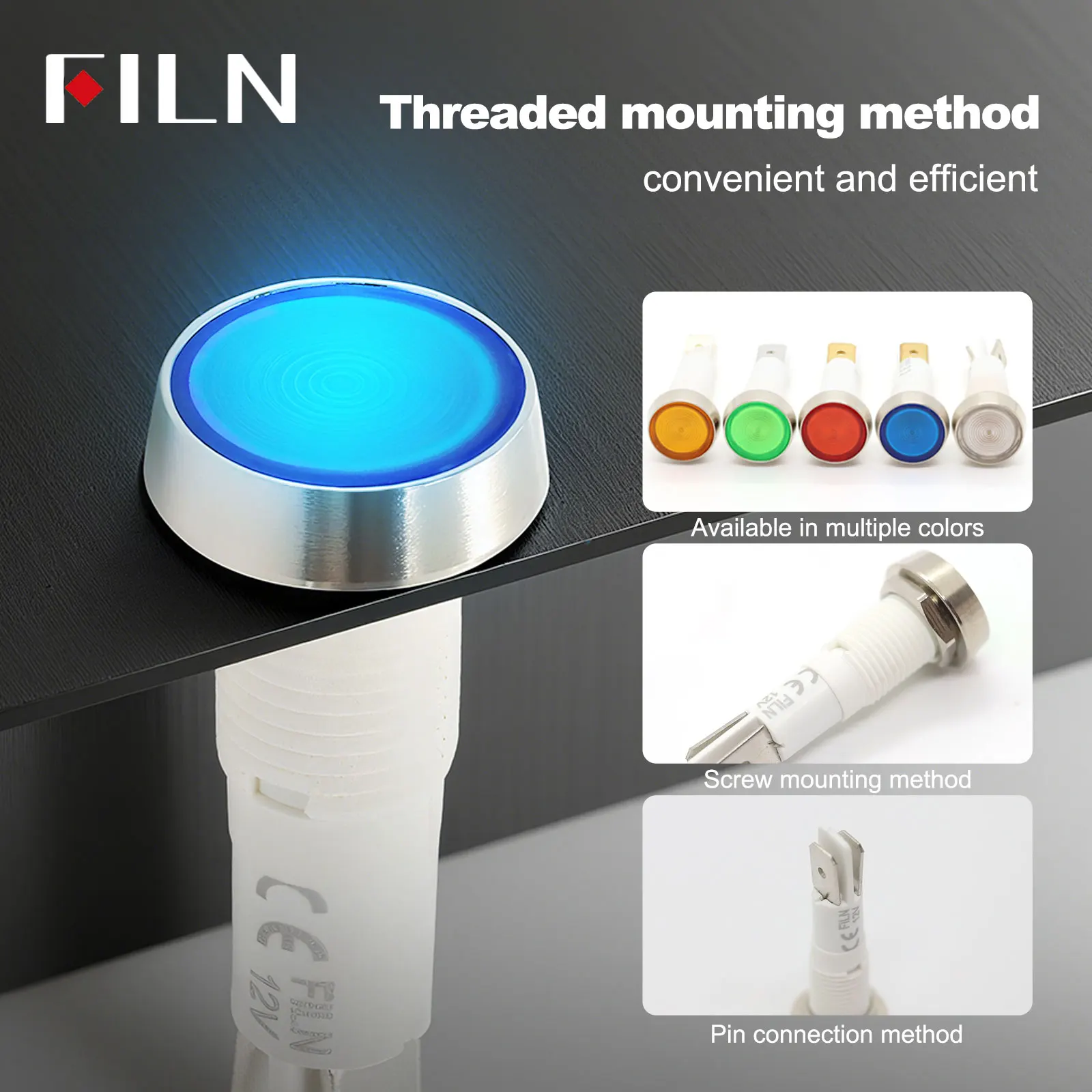 

FILN 5pcs 10mm Lightweight Corrosion Resistant & Insulated Indicator Light for Commercial Kitchen High 6.3mm Temperature