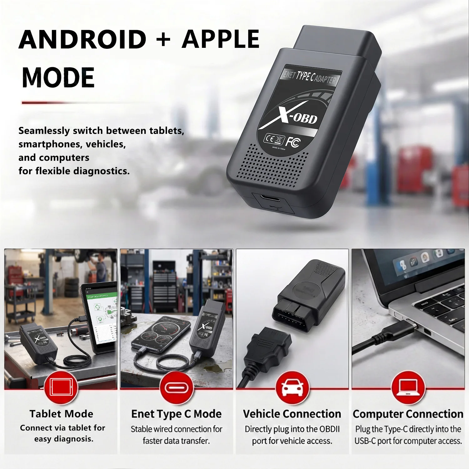DoIP Diagnostic Adapter ENET OBD2 USB-C Cable for BMW Mercedes Audi JLR Volvo VIDA XENTRY ODIS J2534 Type C Car Coding Tool