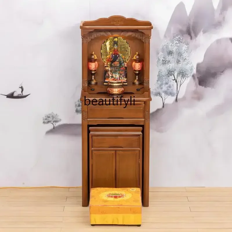 

xzqx1zHousehold Solid Wood Middle Hall Cabinet Living Room Clothes Closet Buddha Cabinet Altar Buddha Shrine Altar Cabinet