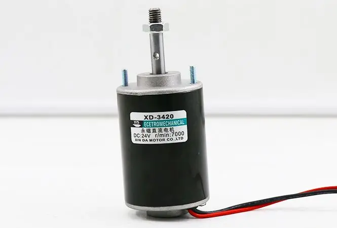 30W 12V 3500rpm 24V 7000rpm DC High Speed Motor 3420 Threaded Shaft Adjustable Speed Can CW CCW Micro Motor