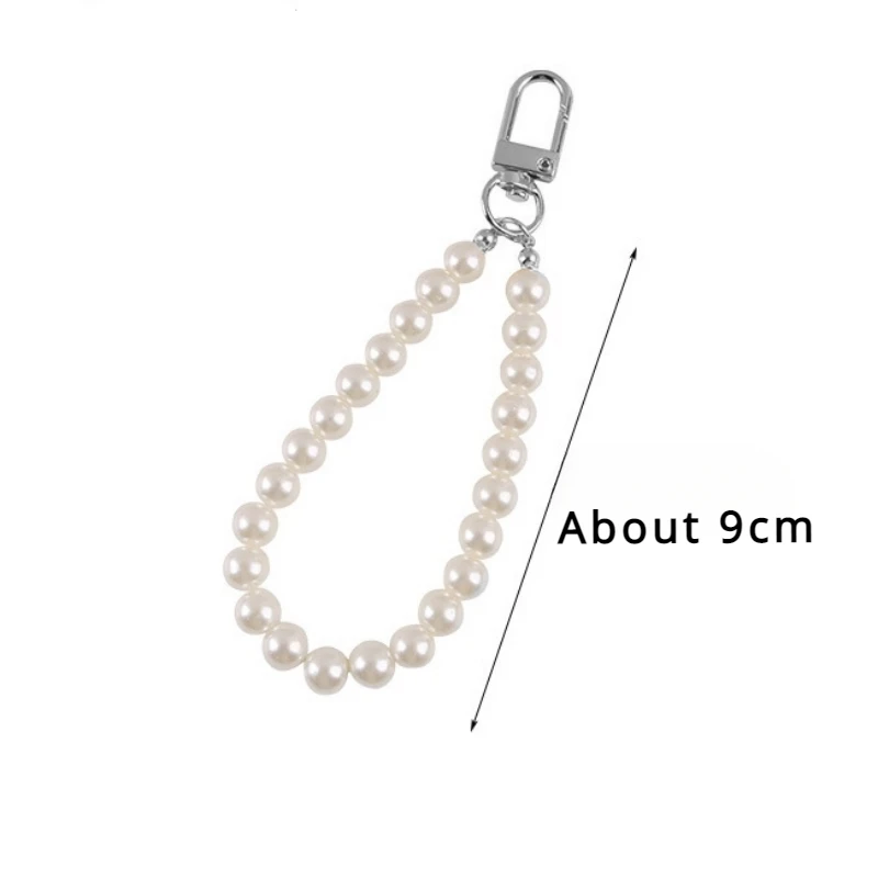 Retro Pearl Keychains For Women Keyring Car Bag Backpack Decor Charm Simple Wristlet Phone Bead Key Chain Cute DIY Pendant Decor