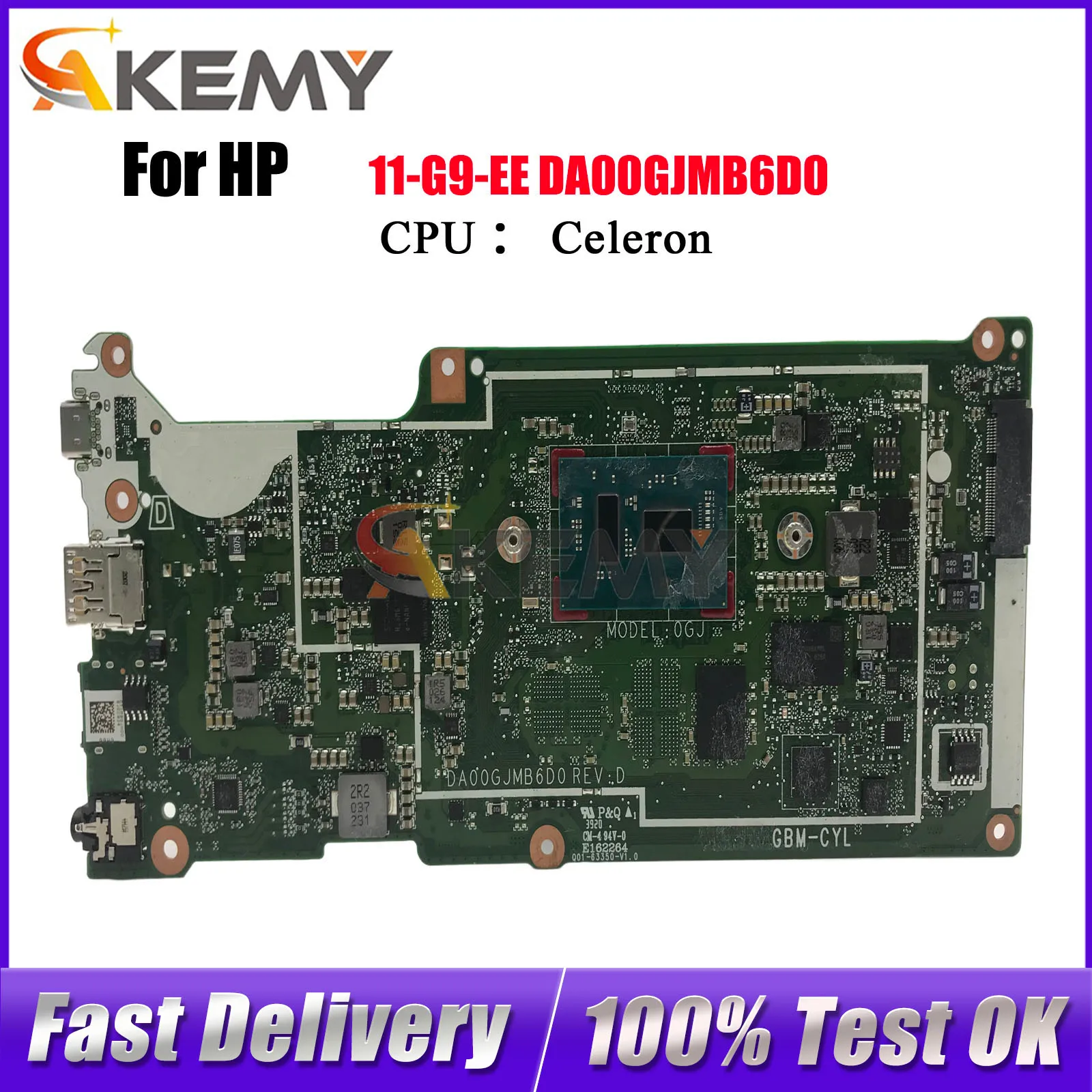 

DA00GJMB6D0 Материнская плата для ноутбука HP Chromebook 11 G9 EE с процессором N4500 и ОЗУ 32 ГБ SSD 100% полностью протестирована