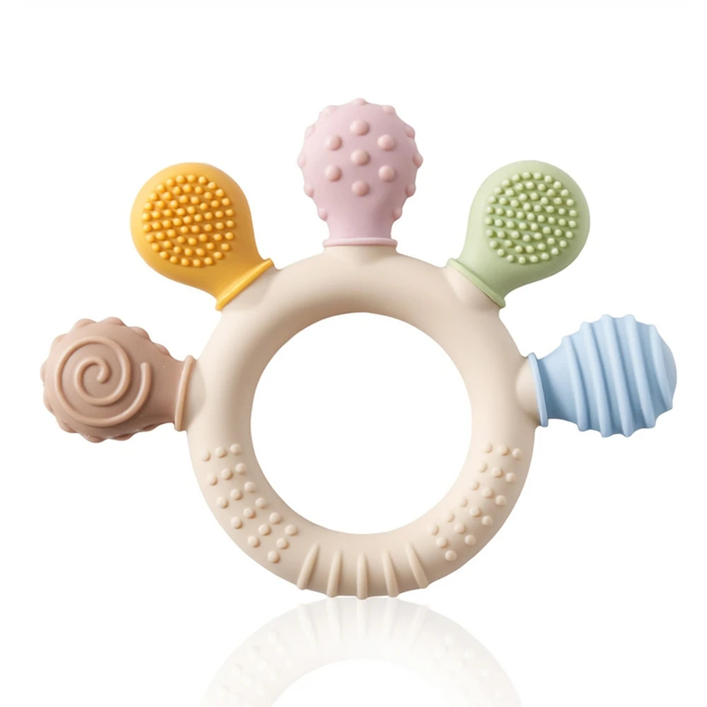 Jouets de dentition en silicone TeWindsor pour bébé, perles à mâcher, sucette mentaires orielle, instituts de gomme, cadeaux de jouets, anlande, 0 à 12 mois, 1PC