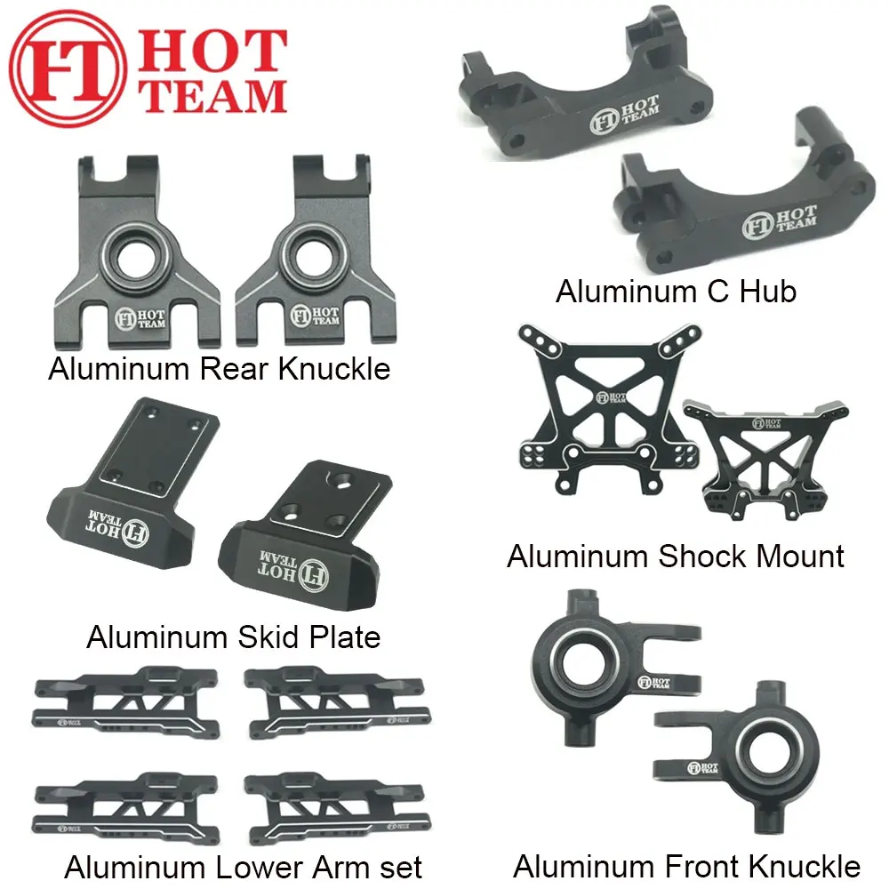 

Комплект алюминиевых защитных пластин C-Hub, креплений амортизаторов, передних и задних поворотных кулаков, нижних рычагов для радиоуправляемой машины TRAXXAS Jato 1/8 4x4 Brushless BL-2S