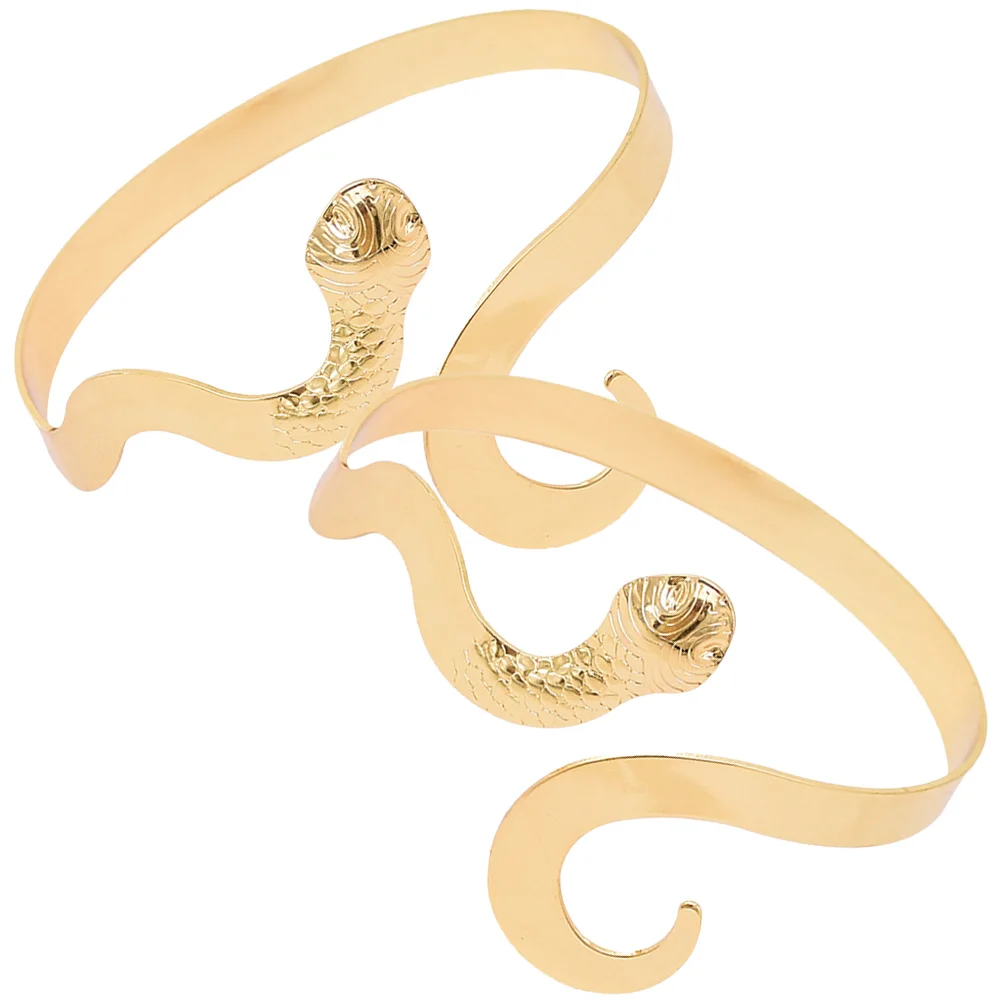 

2pcs Upper Arm Cuff Snake Bangle Adjustable Open Armlet For Women Birthday Wedding Party Cosplay Nightclub Durable Snake Arm