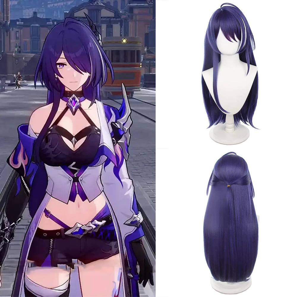 

Anime Game Honkai: Star Rail‌ Acheron‌‌ Cosplay Synthetic Hair Suitable For Women Halloween Daily Party Wig 32 Inch Blue-Purple