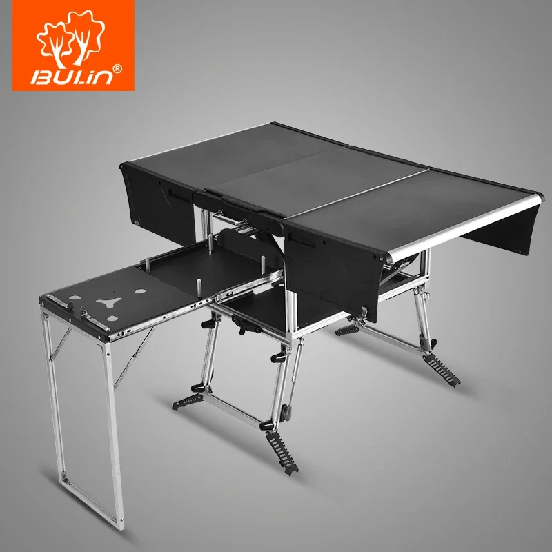 Rv kitchen and rv camper motorhome accessories Bulin C650 Factory Outdoor Aluminum Foldable Table Camping Mobile Kitchen Table