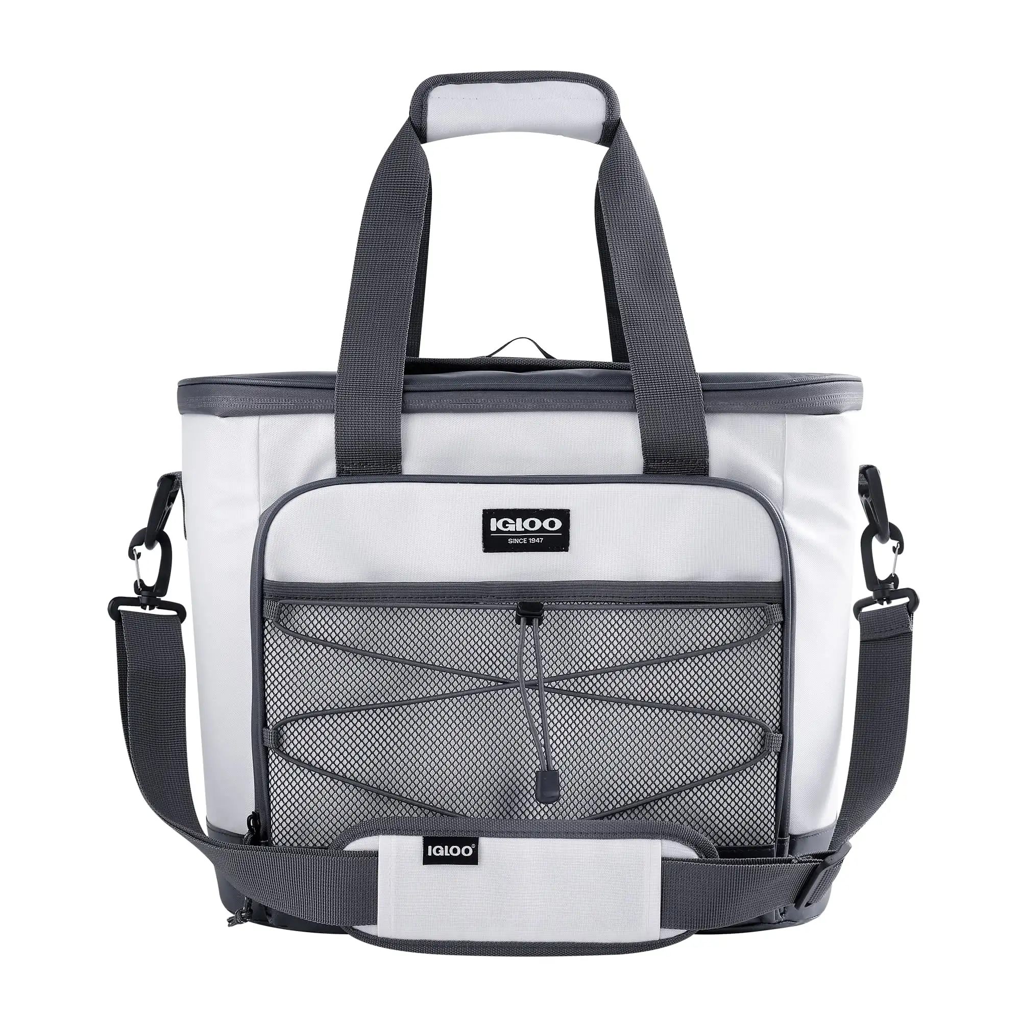 28 علبة تبريد بحرية ناعمة الجوانب، باللون الأبيض والرمادي