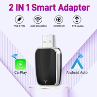 2in1 Wireless Carplay&Android Auto Box 2in1 Wired to Wireless Dongle Automatic Connect Adapter Bluetooth Plug&Play Mini Box