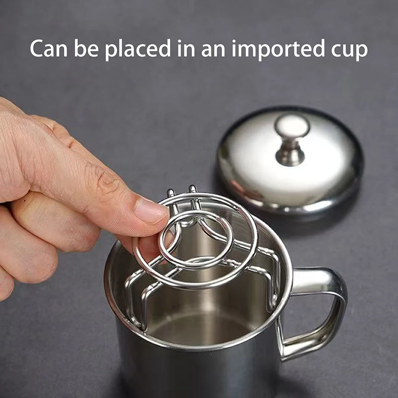 Compact Steaming Rack in Stainless Steel, Ultra Small, Height Adjustable, Suitable for Health Pot, Thermos Cup