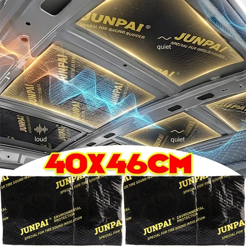 

40x46cm Car Sound Deadener Mat Butyl Rubber Aluminum Foil Vibration Damping Sheet Noise Insulation Heat Shield Hood Door Panel
