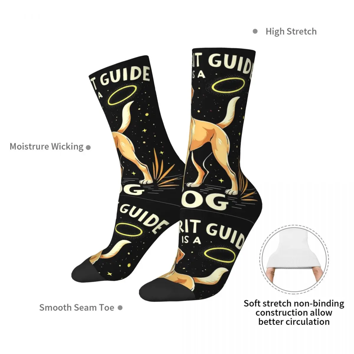 Mystical Dog Spirit Guide For Spiritual Awakening Socks Harajuku Stockings All Season Long Socks for Unisex Birthday Present