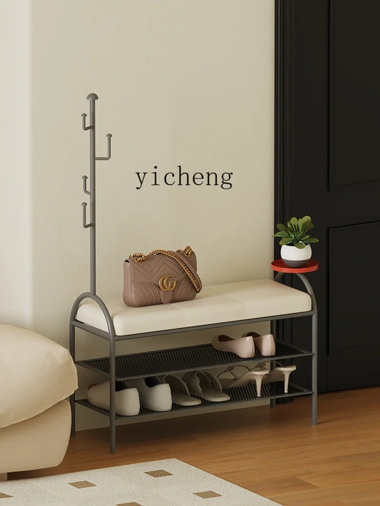 a1 household door shoe change stool hanger integrated multi-functional sitting shoe cabinet coat rack