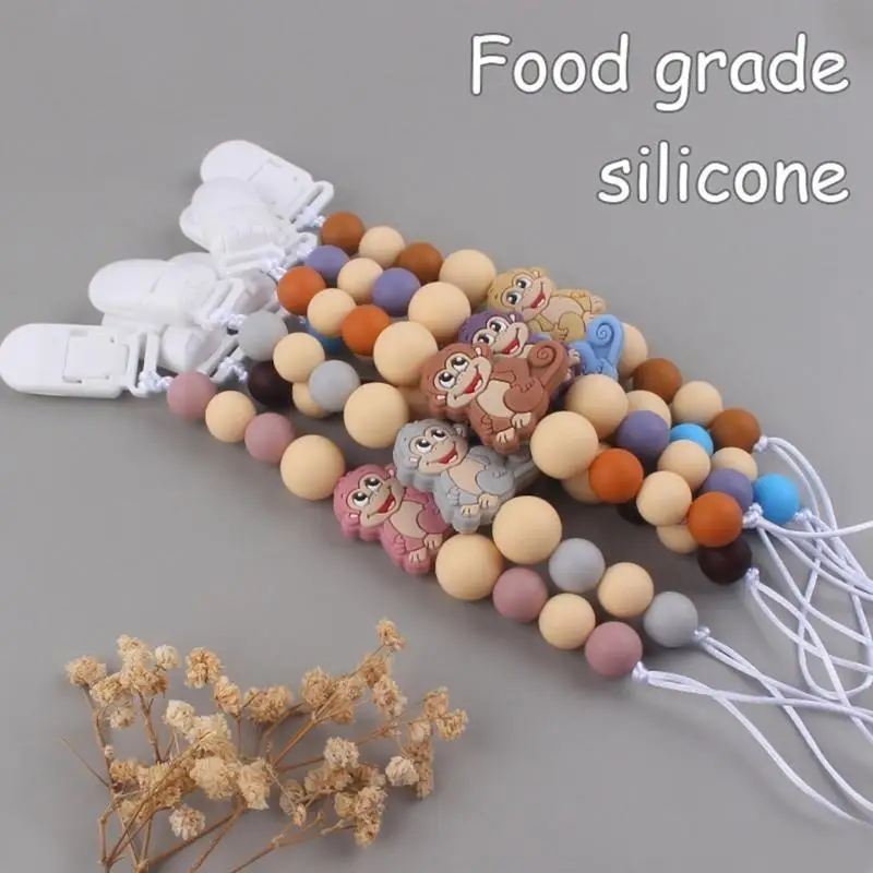 

Silicone Pacifier Chain Secure & Stylish Pacifier Holder for Infants Anti Lost Pacifier Clip Lightweight for Boys Girls L8RB