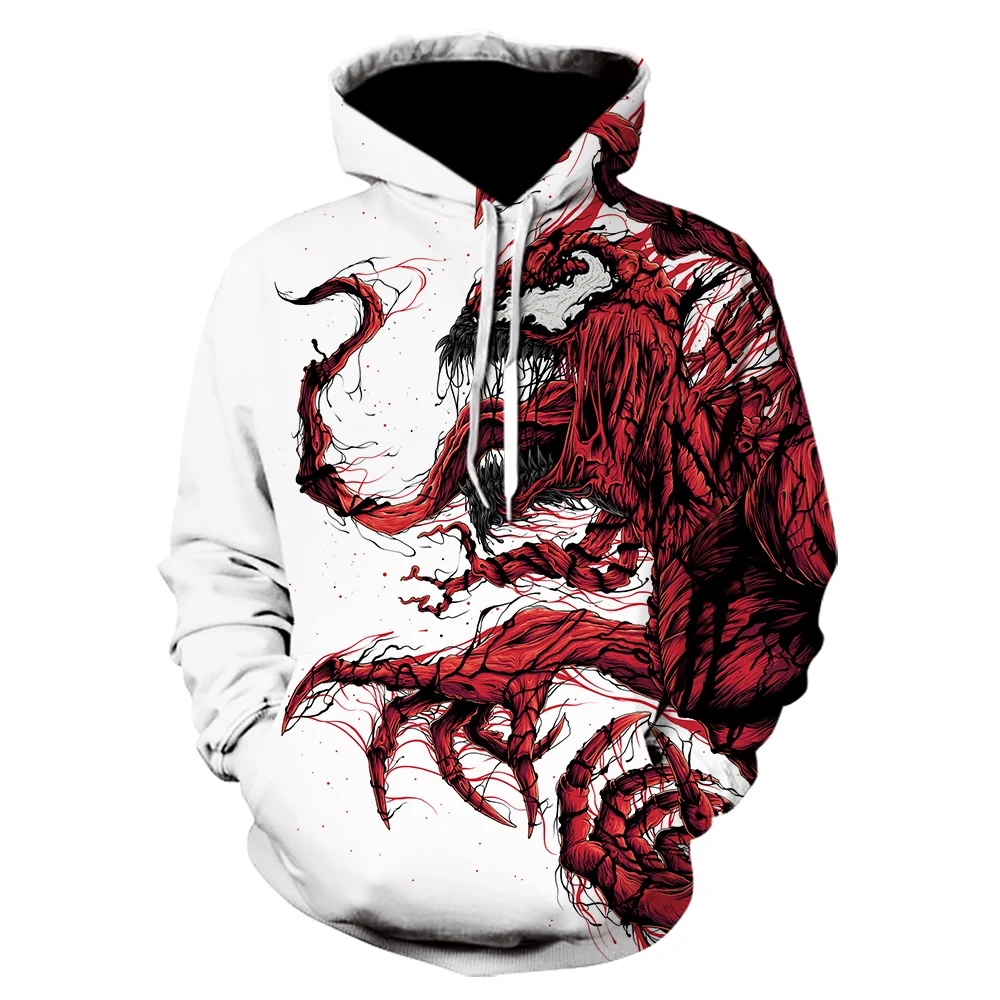 Miniso 3D Venom Hoodie Hot Movie Skull Printed Mens Clothes Autumn Winter Hoodies Sweatshirts Men Women Pullover Jackets