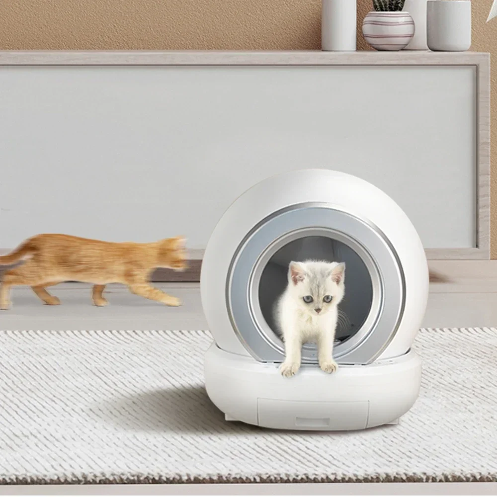 Self-cleaning Cat Litter Tray New App Programme-controlled Automatic Smart Cat Toilet Large and Safe for Multiple Cats