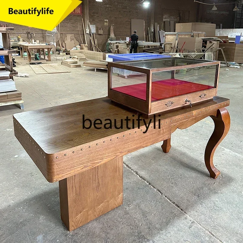 

Винтажный стеклянный витринный шкаф для ювелирных изделий, витрина для женской одежды, стойка для головных уборов