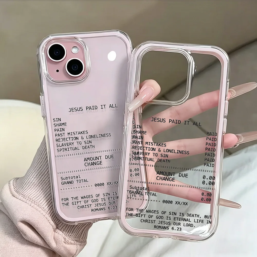 Jesus Christliche Bibel Transparente 2-in-1 Handyhüllen für iPhone 11 12 13 14 15 16 17 Pro Max Plus XR X Air Klare Stoßfeste Hülle – Detail 6