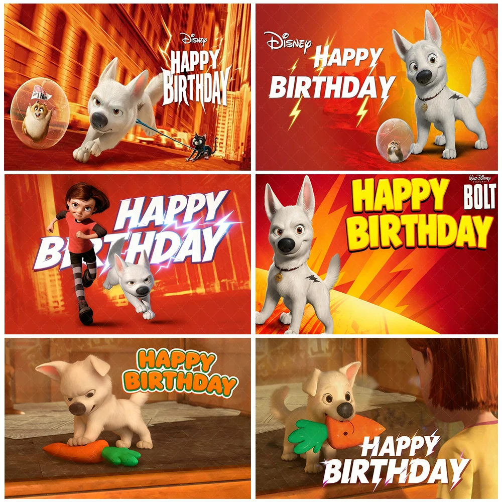 

Disney Bolt Cartoon Theme Backdrop Cute Puppy White Dog Photo Shoot Props Kid Birthday Party Decorations Baby Shower Supplies