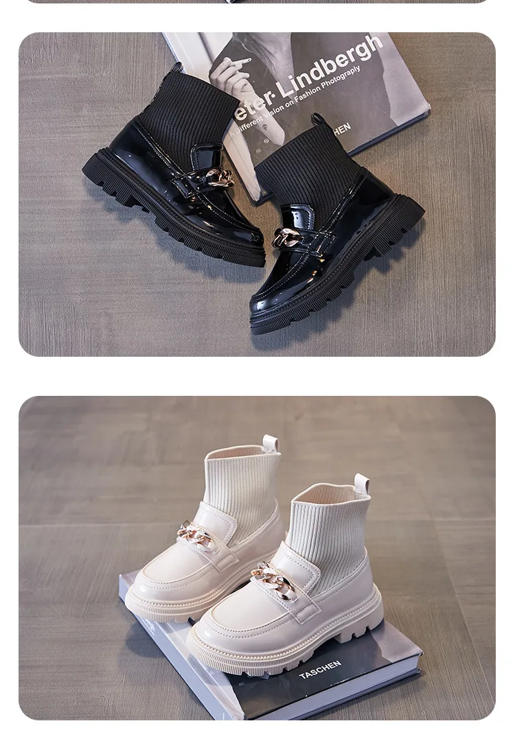 Bottines Pour Fille En Cuir Synthétique | Semelle Souple Confortable | Pour École Et Quotidien | Taille 3-12 Ans - 8