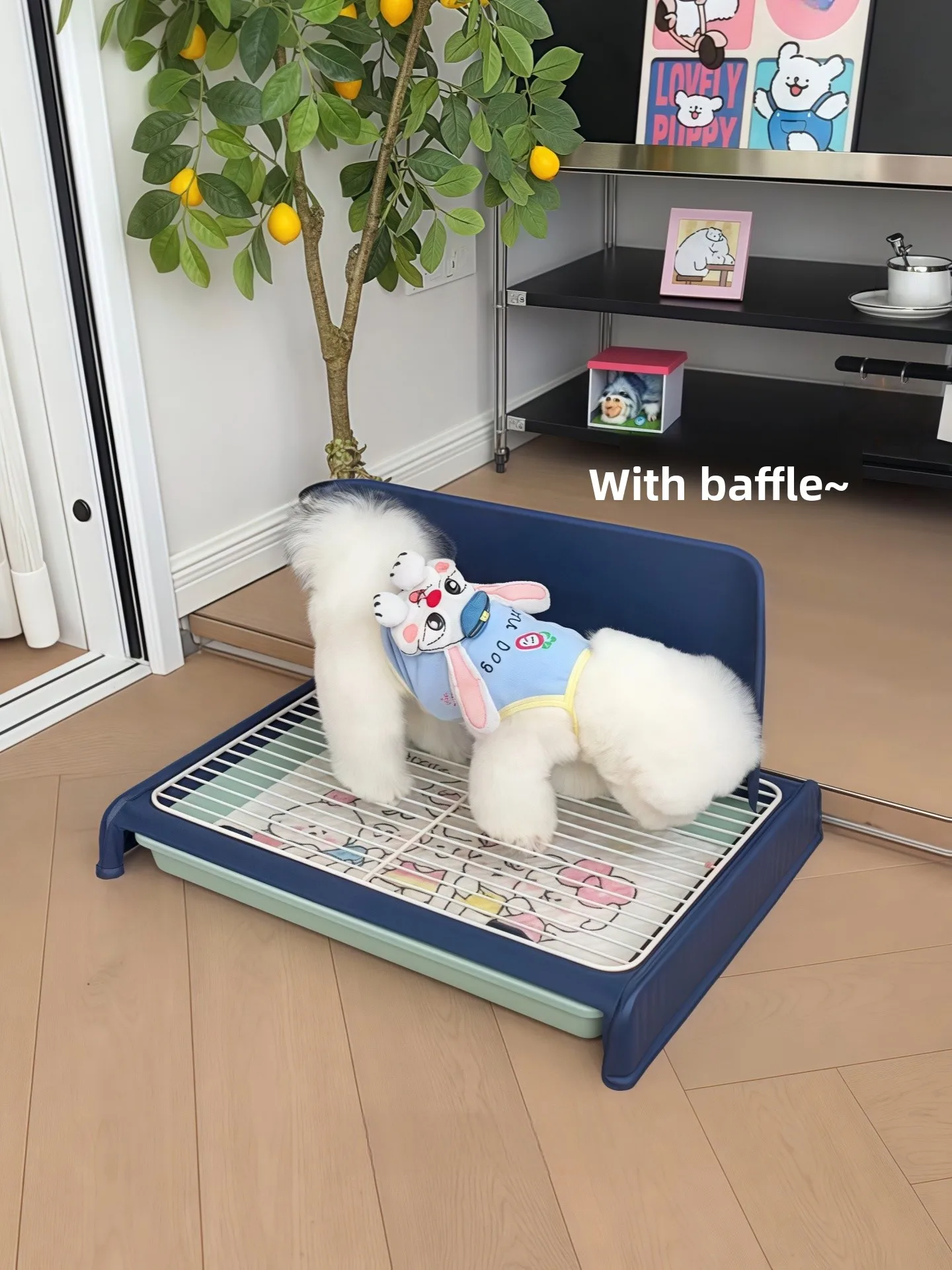 

Увеличенный квадратный туалет для собак с каркасом, унитаз для домашних животных для маленьких, средних и крупных собак с барьером и противоскользящим покрытием, без бренда