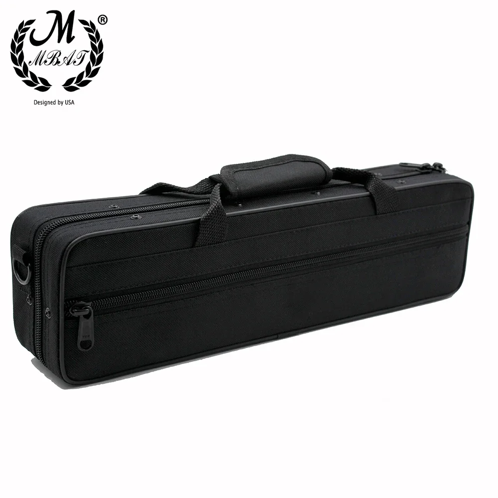 M MBAT Black Flute Case Woodwind Instrument Accessories Waterproof Oxford Cloth Cotton Pad Gig Bag With Strap Music Tool Storage