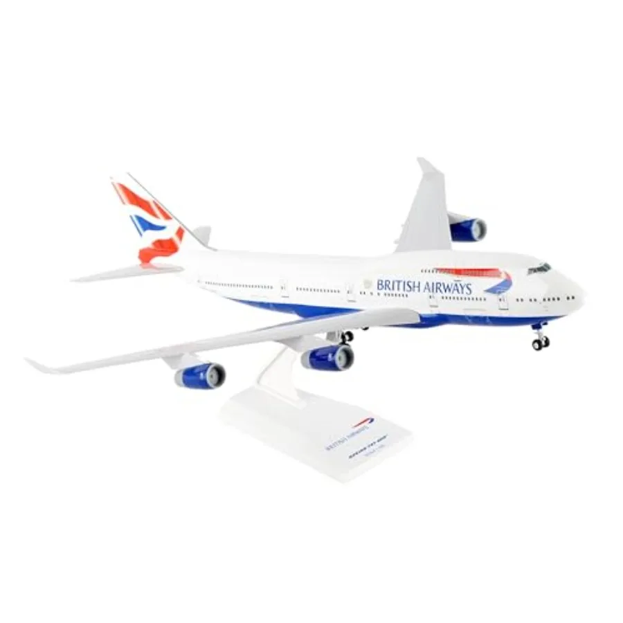 Daron British Airways Boeing 747-400 Model Airplane 1/200 Scale Officially Licensed Plastic Aircraft with Landing Gear and Disp