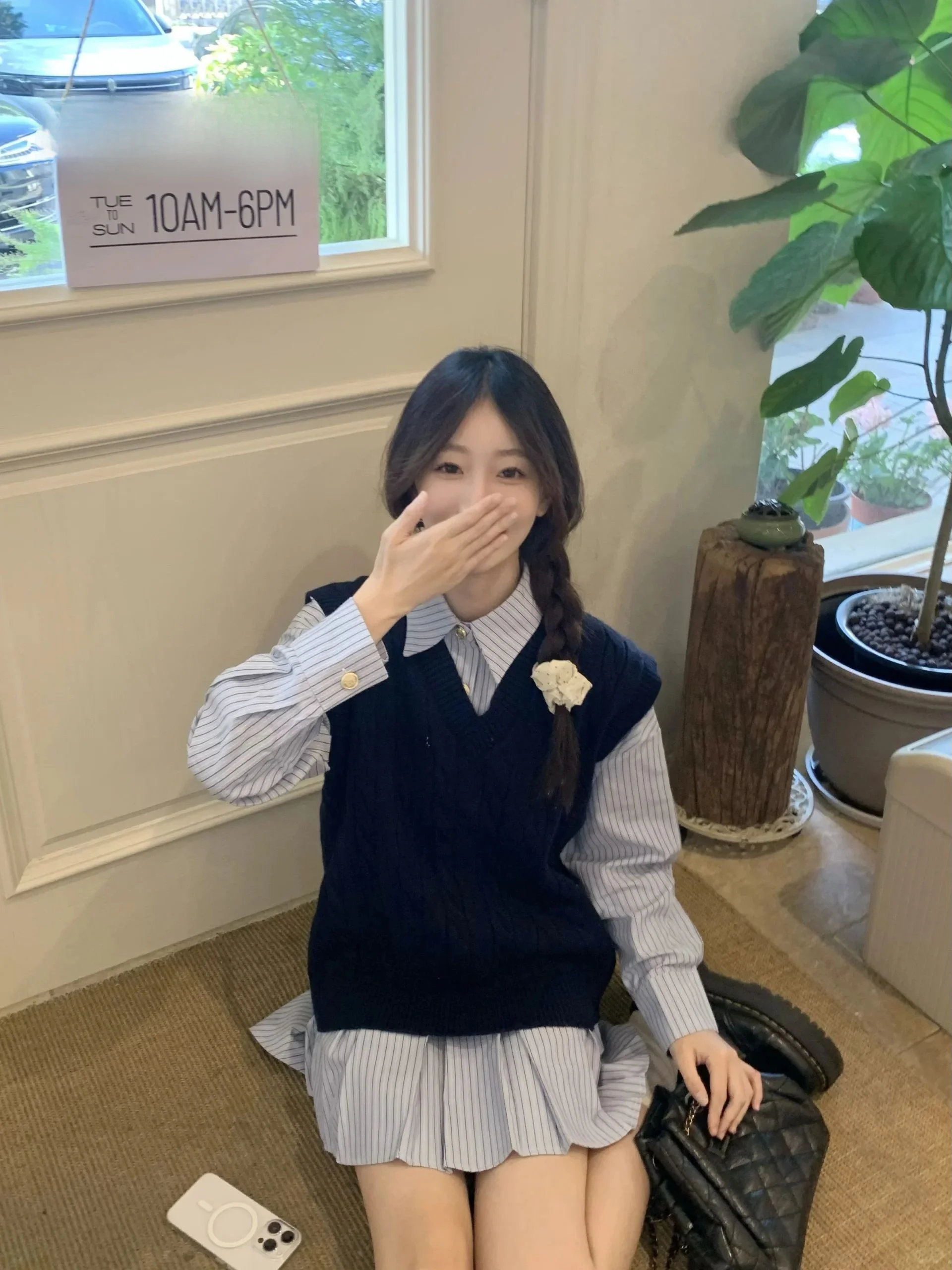 

Miu Sle College, комплект трикотажа в консервативном стиле, ленивый винтажный комплект ранней осени, женская многослойная полосатая юбка, юбка, ансамбль