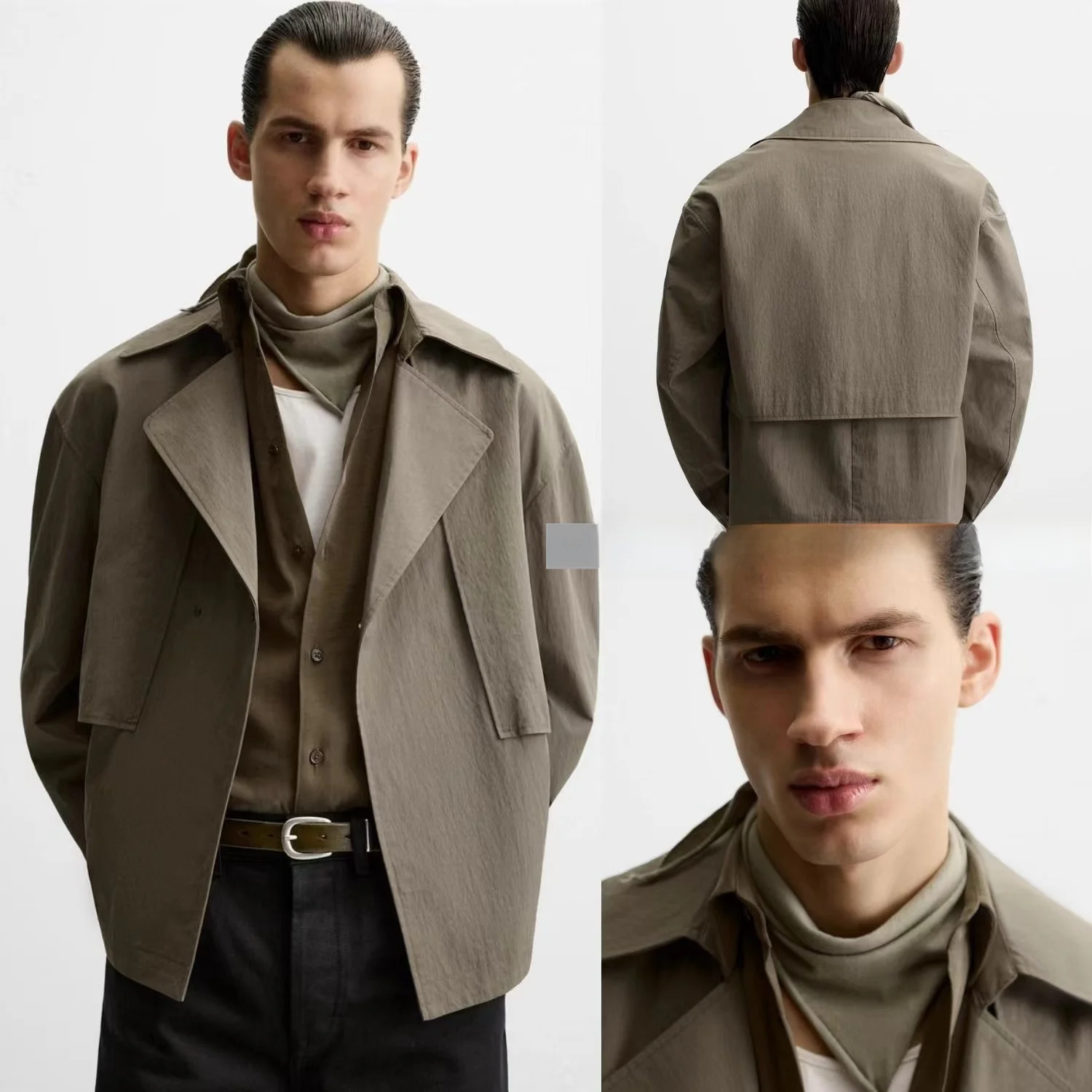 

Весенняя новинка: Мужская легкая куртка-пальто с дизайном на пуговицах, повседневная, модная, молодежная, весенняя верхняя одежда