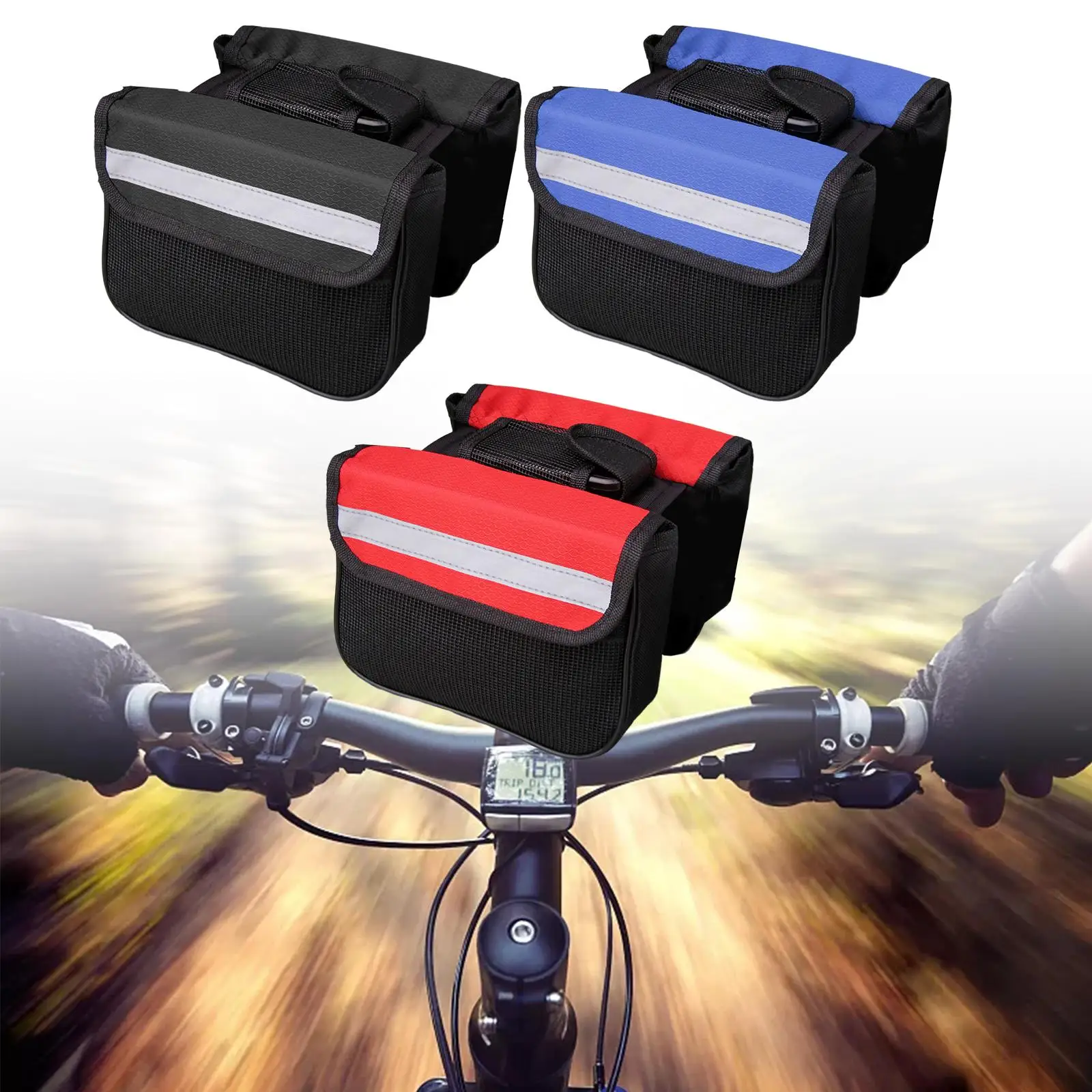 Bike Bags Bike Front Frame Bag Storage Phone Holder Repair Tool Placement Bag