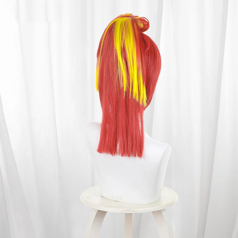 Juego SQ Cosplay peluca estilo resaltado rojo y amarillo para Comicon fiesta adultos mujeres hombres