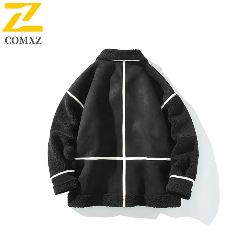 COMXZ الرجال جاكيت من الصوف Preppy قسط السفر الراحة صالح الشتاء نزهة باركر معطف الترفيه اليومي عالية الجودة الشتاء الحشو #6