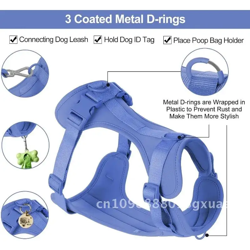 

No Pull Lightweight Dog Harness Adjustable Durable Breathable Mesh Harness Vest and Dogs Cushion with Comfortable Soft for Pet