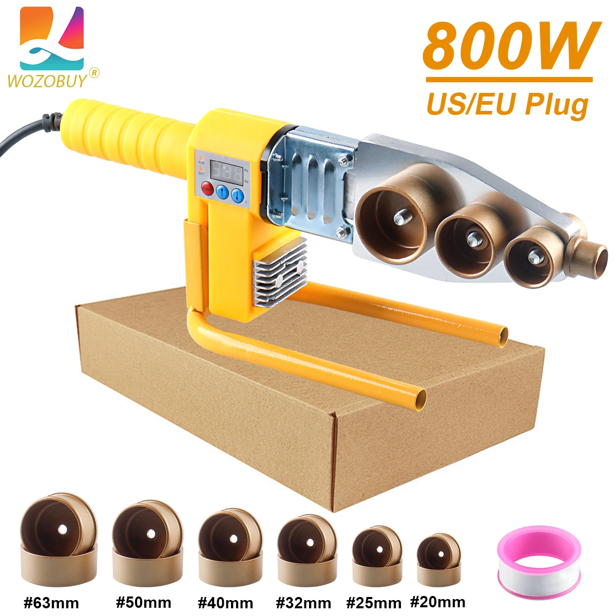 800/1000W Pipe Welding Machine 220V Pipe Welding Iron PB/PP/PE/PPR Pipe Welding Tools, Home Water Pipe Plastic Welding Tools