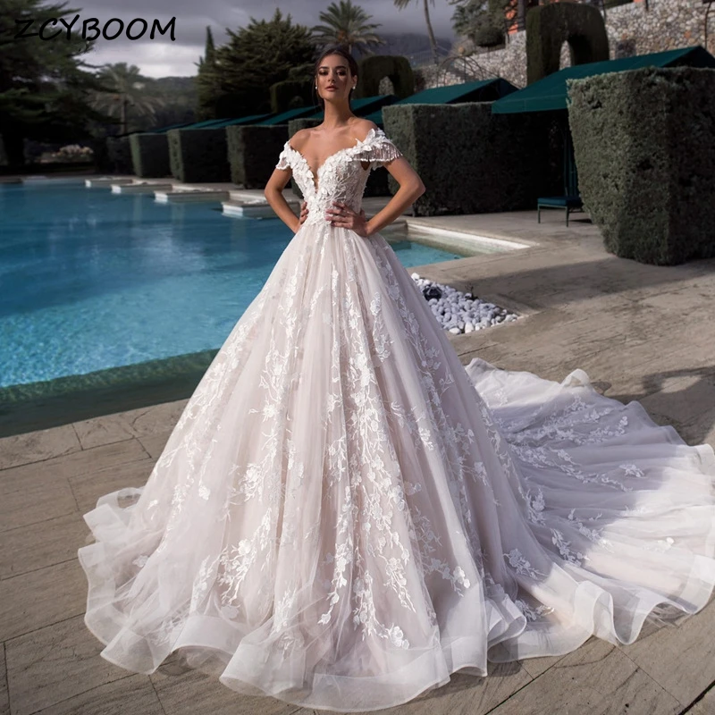 Customized Strapless V-Neck Off The Shoulder Sleeveless A-Line Wedding Dresses for Women 2025  Bridal Gowns Vestido De Noiva