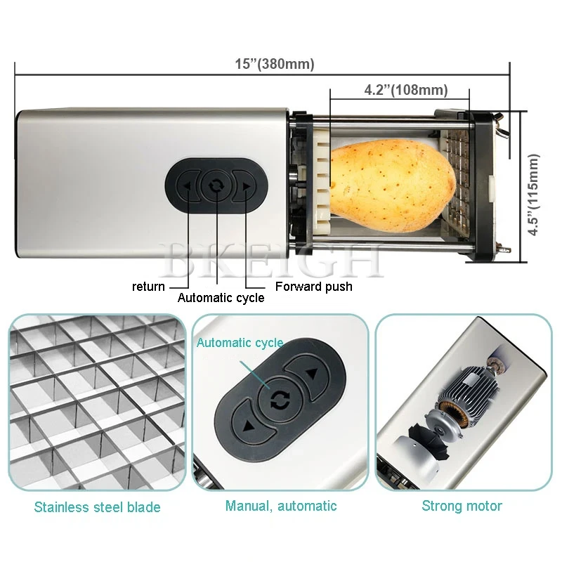 Piccola affettatrice elettrica per patate, tagliatrice commerciale di frutta e verdura, attrezzatura da cucina per uso domestico