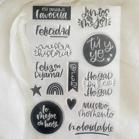 New Spanish Word Phrase Clear Stamp Transparent Silicone Stamp Seal Sheet For Scrapbooking Photo Album Decoration