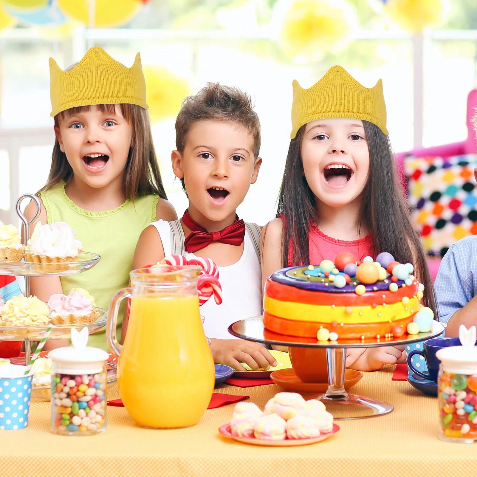 

Hat For Baby Kids Soft Stretchy Warm Crown Hat Stylish Party Headband Toddler Children Baby Knit Gift Cap