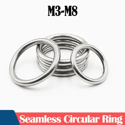 304 Stainless Steel Seamless Circular Ring Smooth Solid O Ring for Rigging Marine Boat Hammock Solid Seamless Steel Ring