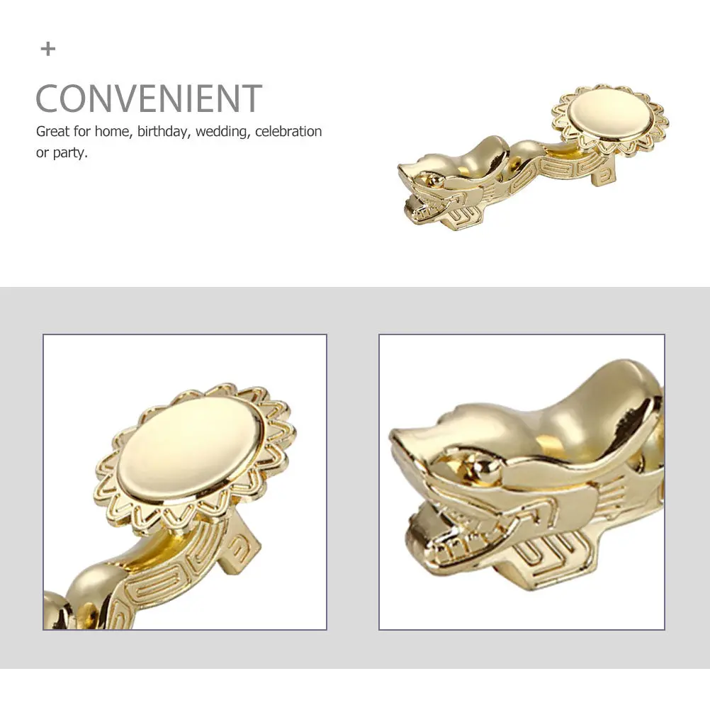 Sturdy Zinc Alloy Chopstick Rest with Dragon Head Design Elegant Polished Finish for Tableware Display Home Party Wedding Gift