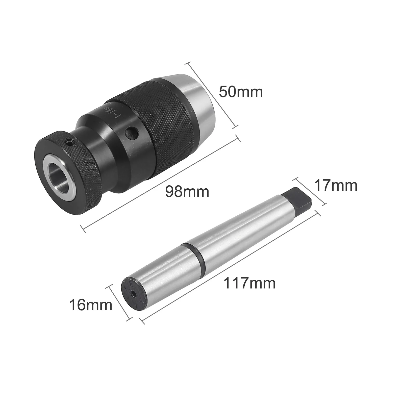 Imagem -02 - Mandril de Broca de Aperto Automático Equipado com Mt2 Mk2-b18 Haste de Extensão Mohs Haste de Conexão Mandril de Travamento Automático 116 B18