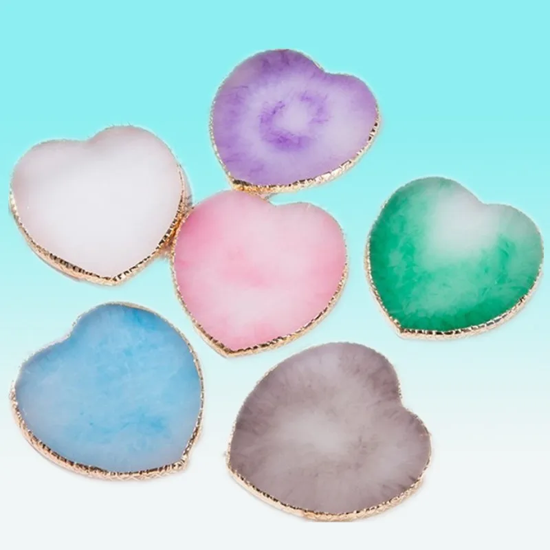 

1PC Heart-shaped Resin Agate Stone Nail Art Palette False Nail Tips Mixing Color Drawing Pallet Display Shelf Manicure Tool