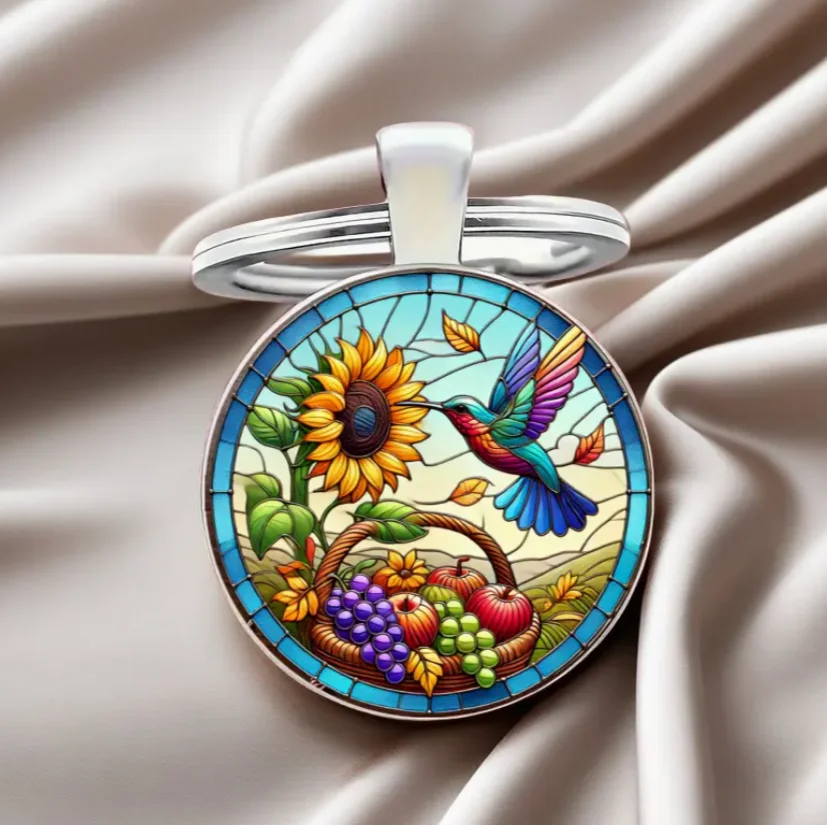 sunflower design - vibrant stained glass style, perfect for bags, cars, home decoration - perfect for Easter, birthday, graduati