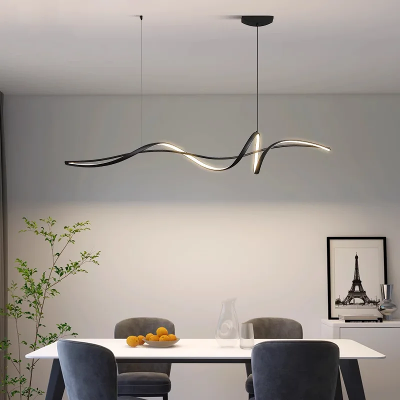Aluminum Creative Modern Simple Restaurant Chandelier - Elegant Bar Dining Table Strip Light Nordic Design LED