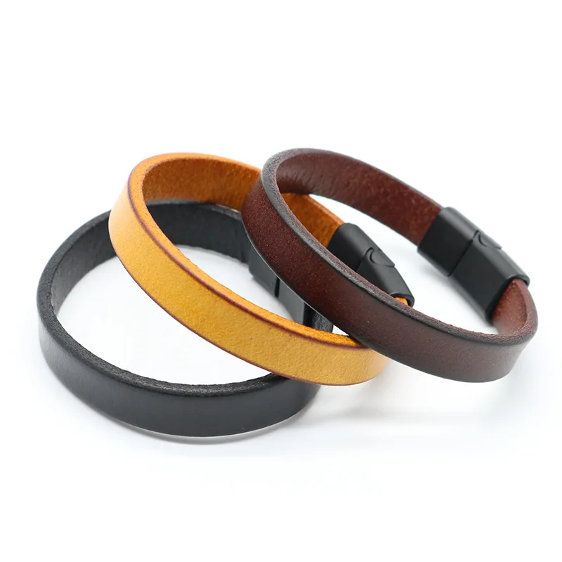 Retro Cowhide Multi-Layer Braided Magnetic Buckle Bracelets Men Punk Retro High Quality Charm Bracelets Jewelry Gift Wholesale