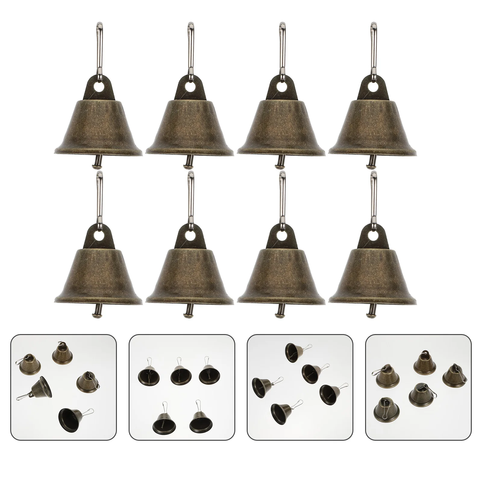 Campana de bocina de bronce de 26mm con doble apertura en forma de campana, accesorios colgantes para decoración navideña, estilo colgante, 25 uds.