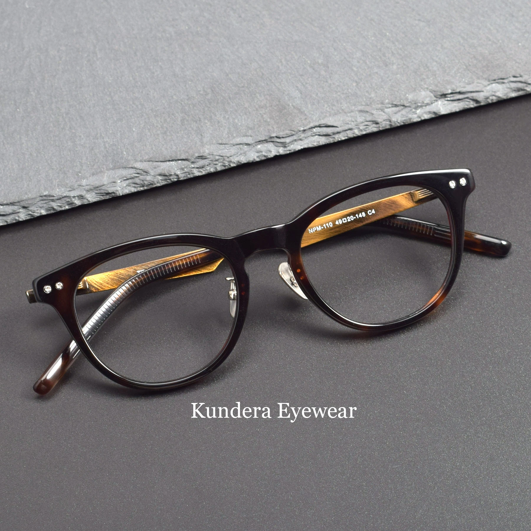 9999 Fashion Plate Pure Titanium Eyeglasses Frames Round Frame Large Face Business Eyeglasses for Men